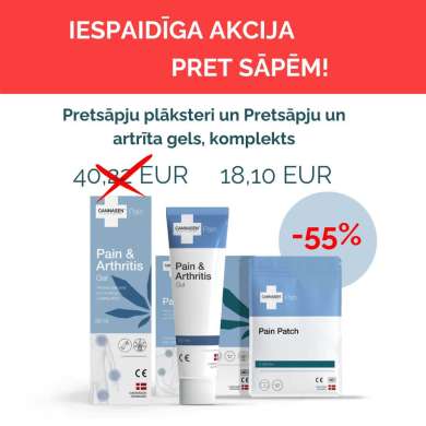 Cannasen® Pretsāpju plāksteris un Pretsāpju un artrīta gels, komplekts