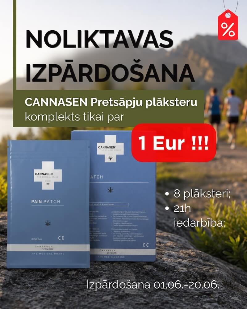 Cannasen® Pretsāpju plāksteris, 8 plāksteru komplekts noliktavas izpārdošana