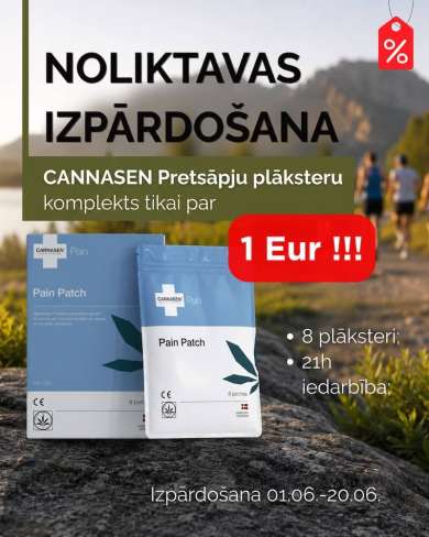Cannasen® Pretsāpju plāksteris, 8 plāksteru komplekts noliktavas izpārdošana